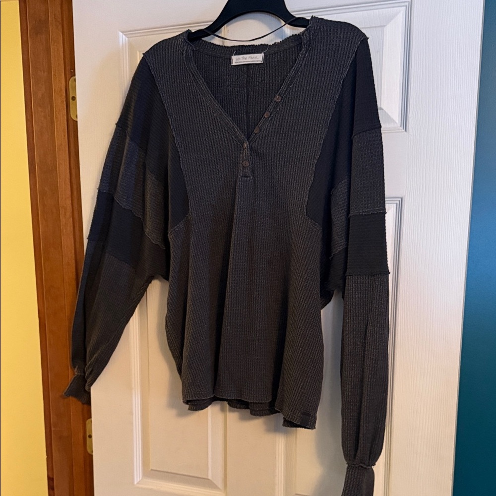 We The Free Charcoal Knit Top